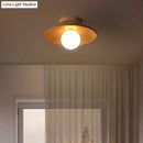 GobekUsa Sleek Wooden Ceiling Light - Mini Semi Flush Mount Hallway Lamp