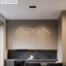 GobekUsa Sleek Zigzag Suspension LED Ceiling Lamp in Black - Minimalist Metal Light Fixture for Restaurants