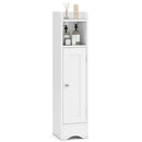 Slim Bathroom Cabinet Corner with 1 Door and Adjustable Shelves