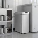 13.2 Gal Slim Kitchen Trash Can with Wing Lids and Stainless Steel Frame by LJGDeals