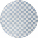 Brone Blue Checkered Washable Rug