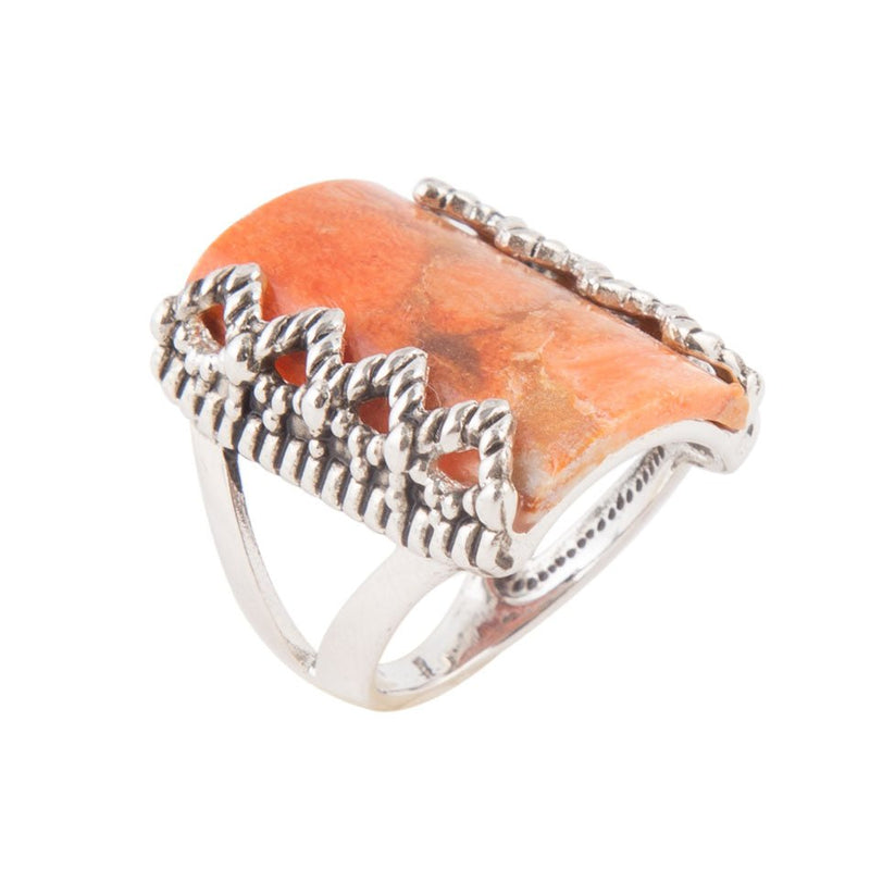 Sluice Orange Coral Ring