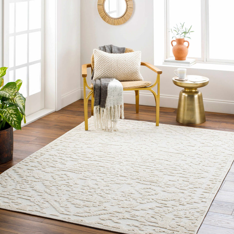 Beren Cream Washable Area Rug