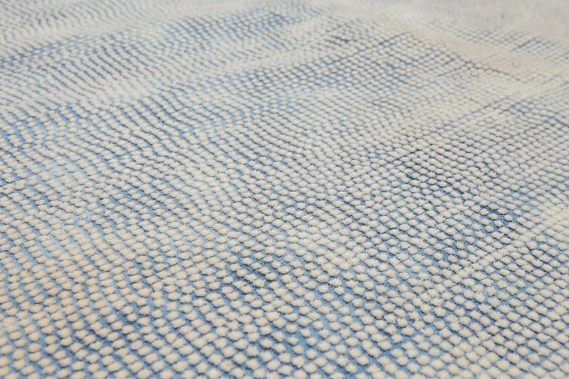 5' x 7' Handmade Graphic Area Rug Contemporary 100% Wool Blue