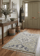 Small 2x3 Traditional Beige And Gray Hand Knotted Wool Rug