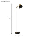 GobekUsa Small Barrel Black Floor Lamp with Modernist Metallic Stand – Ideal for Bedroom Lighting