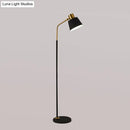 GobekUsa Small Barrel Black Floor Lamp with Modernist Metallic Stand – Ideal for Bedroom Lighting