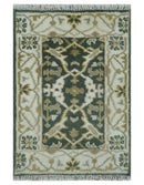 Small Entryway 2x3 Gray, Ivory and Beige Hand Knotted Oriental Oushak Wool Area Rug by The Rug Decor
