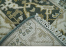 Small Entryway 2x3 Gray, Ivory and Beige Hand Knotted Oriental Oushak Wool Area Rug by The Rug Decor