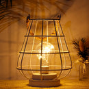 8.5" Tall Battery Powered Outdoor Table Lamp Black by JHY DESIGN