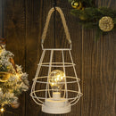 8.5" Tall Battery Powered Outdoor Table Lamp Black by JHY DESIGN