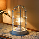 9.5"H Decorative Metal Cage Table Lamp (White)