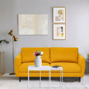 72 Inch Small Fabric Loveseat Sofa Couch with Wood Legs by LJGDeals