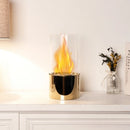 5”x9.5” Gold Stainless Steel Tabletop Fireplace by JHY DESIGN