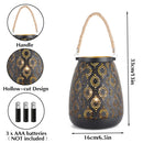 8''H Moroccan Metal Lamp (Black with Gold Brush)
