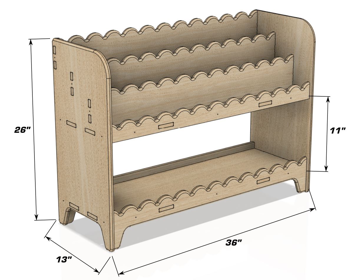 DARLA V1- Scalloped Bookshelf, photo 7 of 8