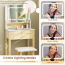 Small Vanity Desk Set with Adjustable LED Lighted Mirror and Power Outlets-White by LJGDeals