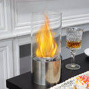 JHY DESIGN Portable Tabletop Firepit Cylindrical With Glass