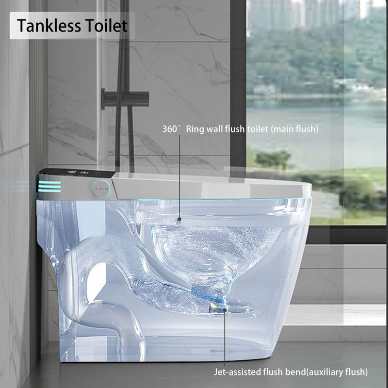 Smart Auto Dual Flush Tankless Toilet With Heated Bidet, Auto Open And Close (SAK37415)