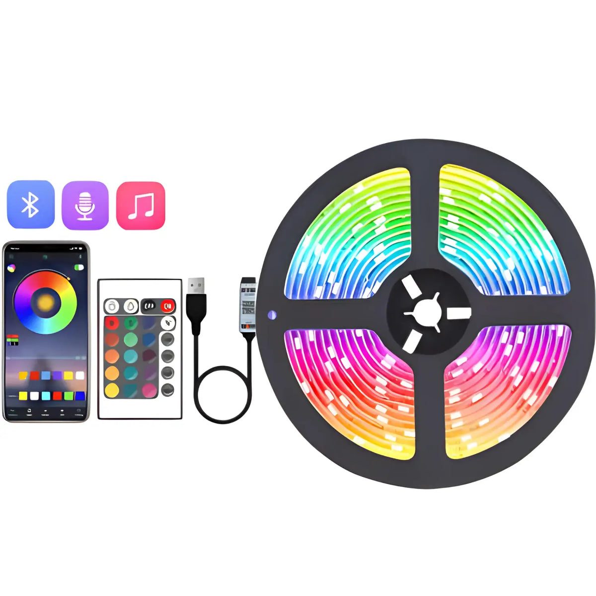 Smart LED Lights Bluetooth RGB Strip with Remote Control, photo 10 of 11
