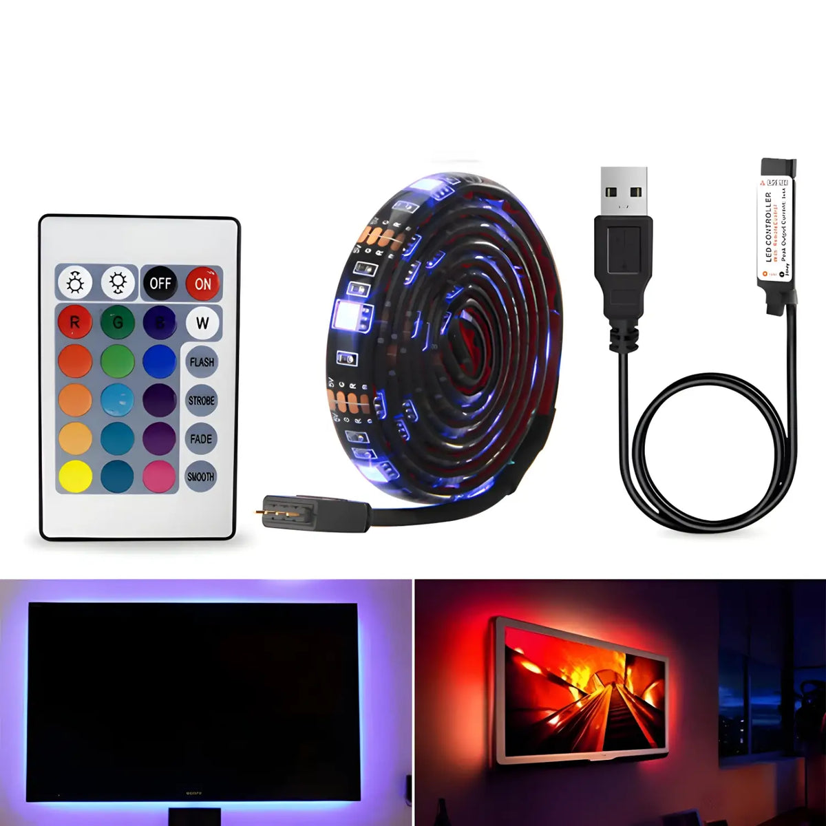 Smart LED Lights Bluetooth RGB Strip with Remote Control, photo 5 of 11