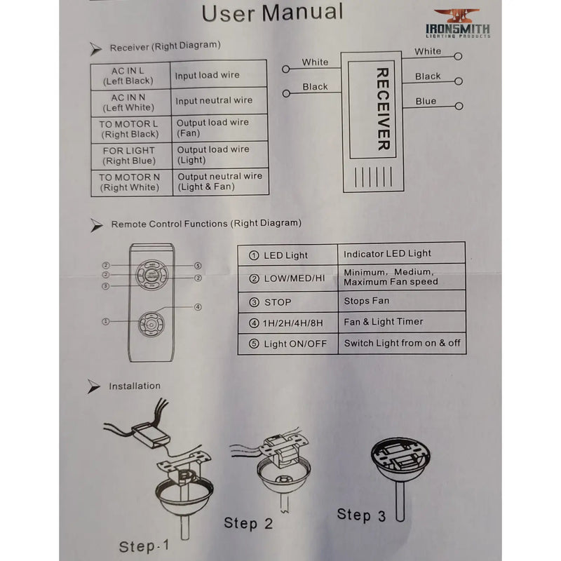 Smart Wifi Enabled 3-in-1 Universal Ceiling Fan Remote Control Kit, photo 4 of 5