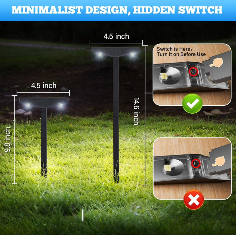 SmartYard Solar Modern Pathway Lights, 4 Pack -60 Lumen, photo 4 of 8