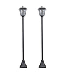 SmartYard Solar Post Lamp Set, Warm White Vintage Light (2-Pack)