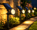SmartYard Solar SpotLights Outdoor, Waterproof Solar Powered Landscape  2-in-1 Wall Light Auto On/Off , Pack of 4