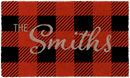 Personalized Checkered Christmas Doormat