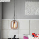 GobekUsa Smoke Gray/Cognac Glass Industrial Ceiling Pendant Lamp - 1 Head, 10"/14" Wide