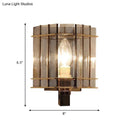 GobekUsa Smoke Gray Glass Rectangle Wall Sconce with Modern Panel Design - Bedside Lamp