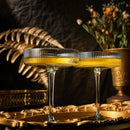 Ribbed Coupe Cocktail Glasses 8 oz | Set of 2 (Smoke Grey)