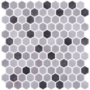 Smoke Honed Hexagon Glass Mosaics 11 3/4x11 1/2