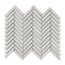 Smoke White Herringbone 5/8x3 Porcelain Mosaics 10 7/16x12 13/16
