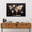 3D Wooden Panel World Map - Smokey