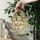 GobekUsa Clear Glass Vase Terrarium Handbag for Living Room Decoration