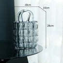 GobekUsa Clear Glass Vase Terrarium Handbag for Living Room Decoration