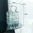 GobekUsa Clear Glass Vase Terrarium Handbag for Living Room Decoration