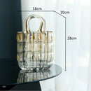 GobekUsa Clear Glass Vase Terrarium Handbag for Living Room Decoration