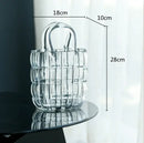 GobekUsa Clear Glass Vase Terrarium Handbag for Living Room Decoration