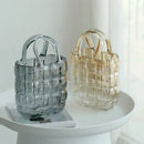 GobekUsa Clear Glass Vase Terrarium Handbag for Living Room Decoration
