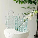GobekUsa Clear Glass Vase Terrarium Handbag for Living Room Decoration