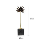 GobekUsa Crystal Handicraft Artificial Flower Metal Figurine Home Decor Accessory