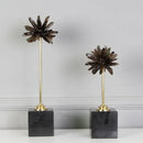 GobekUsa Crystal Handicraft Artificial Flower Metal Figurine Home Decor Accessory