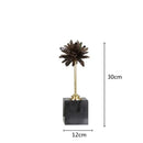 GobekUsa Crystal Handicraft Artificial Flower Metal Figurine Home Decor Accessory