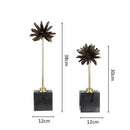GobekUsa Crystal Handicraft Artificial Flower Metal Figurine Home Decor Accessory