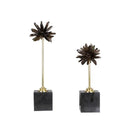 GobekUsa Crystal Handicraft Artificial Flower Metal Figurine Home Decor Accessory