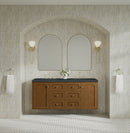 James Martin Laurent 60" Dual Mount Double Bathroom Vanity, Honey Oak