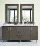 James Martin Metropolitan 72" Dual Mount Double Bathroom Vanity, Silver Oak